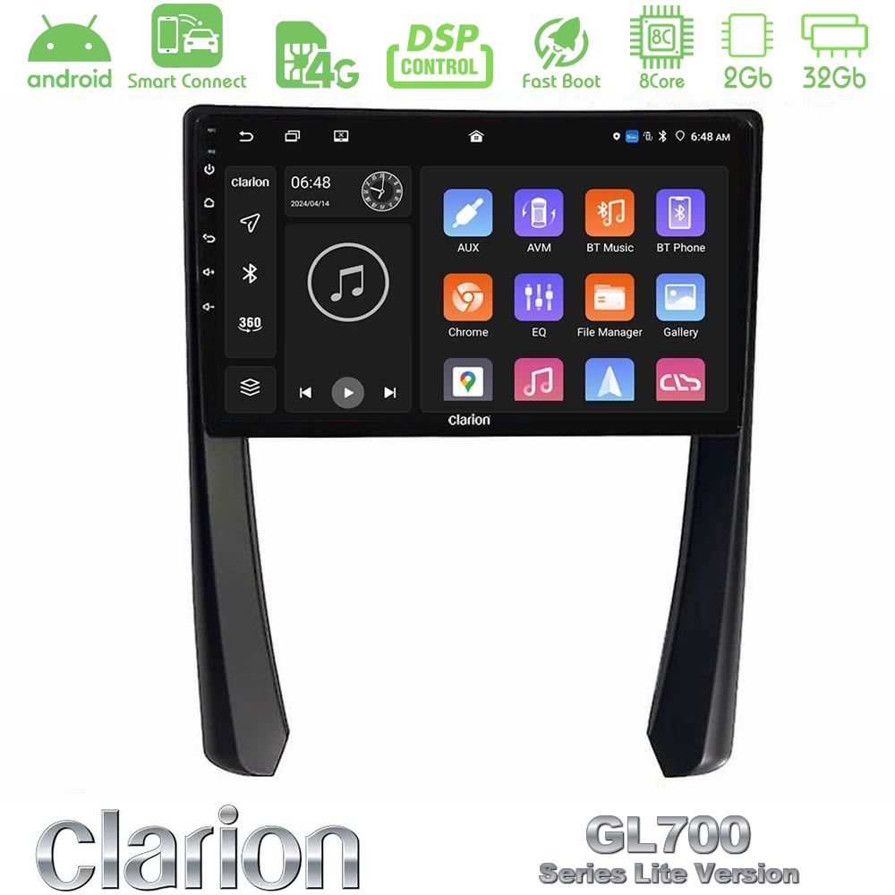 Clarion GL700 Lite Series 8Core Android ClarionOS 2+32GB Porsche 911/Cayman/Boxster Navigation Multimedia Tablet 9" Με Carplay & Android Auto
