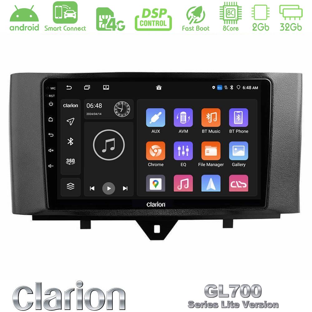 Clarion GL700 Lite Series 8Core Android ClarionOS 2+32GB Smart 451 Facelift Navigation Multimedia Tablet 9" Με Carplay & Android Auto