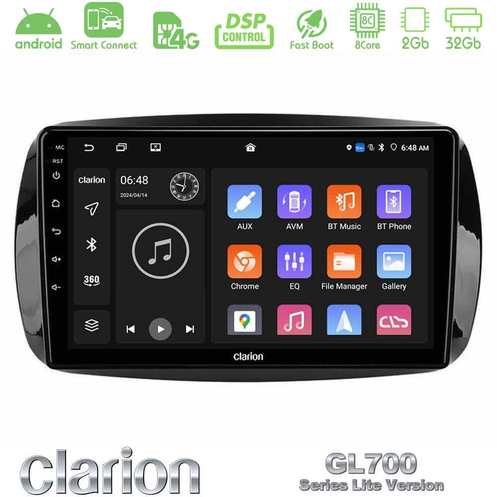 Clarion GL700 Lite Series 8Core Android ClarionOS 2+32GB Smart 453 Navigation Multimedia Tablet 9" Με Carplay & Android Auto