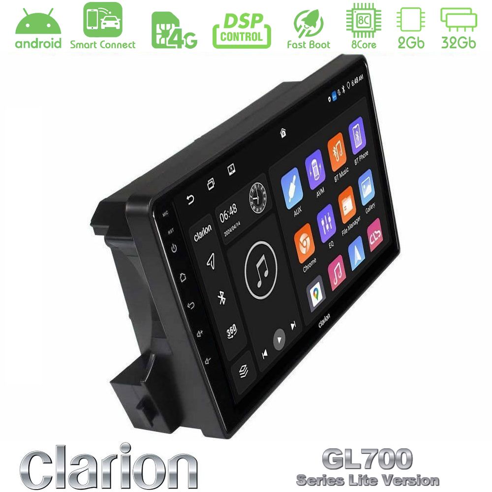 Clarion GL700 Lite Series 8Core Android ClarionOS 2+32GB Ssangyong Actyon/Kyron 2005-2014 Navigation Multimedia Tablet 9" Με Carplay & Android Auto