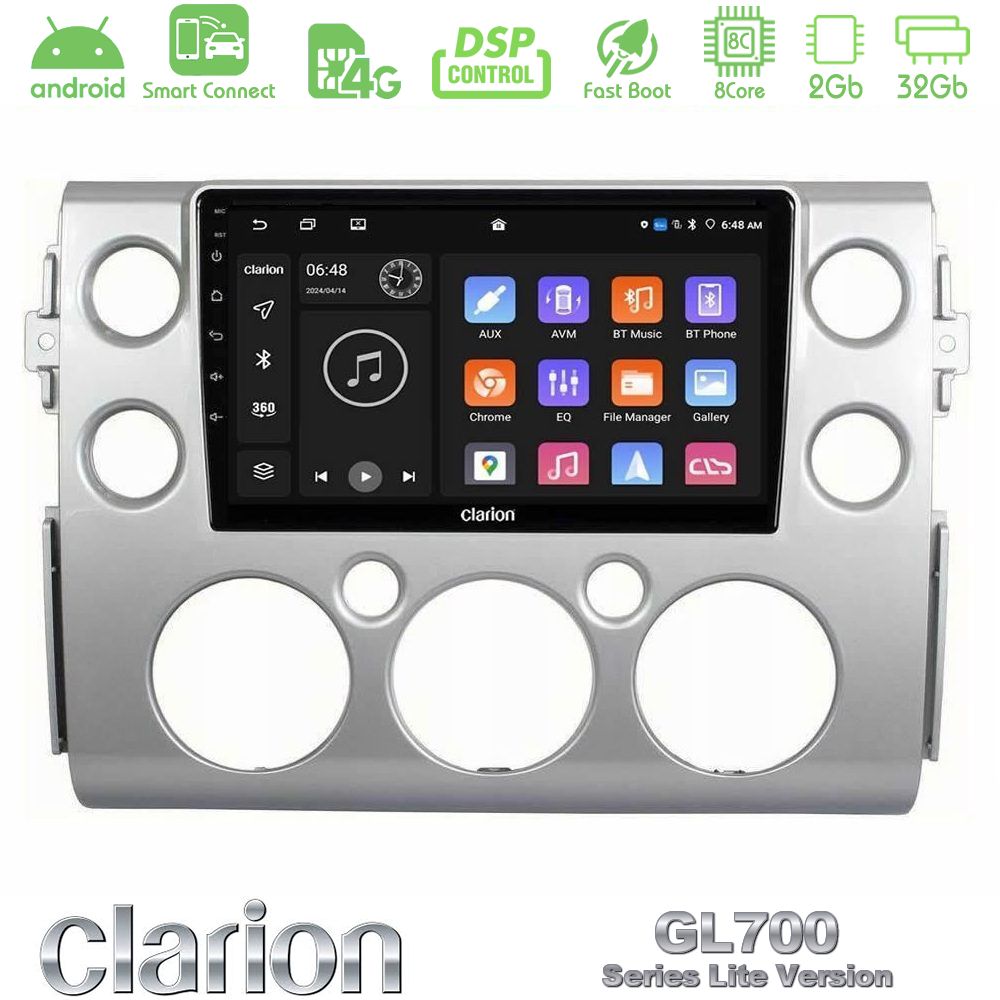 Clarion GL700 Lite Series 8Core Android ClarionOS 2+32GB Toyota FJ 2007-2014 Navigation Multimedia Tablet 9" Με Carplay & Android Auto