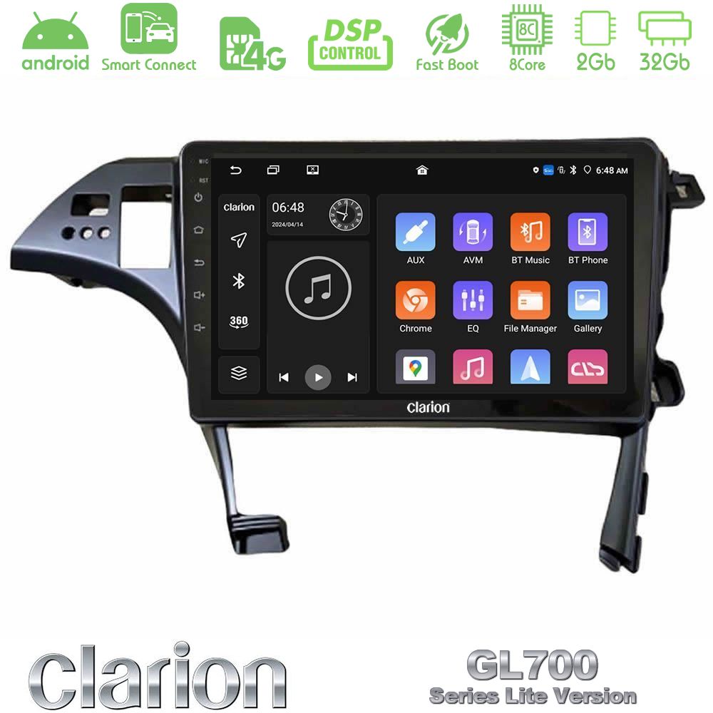 Clarion GL700 Lite Series 8Core Android ClarionOS 2+32GB Toyota Prius 2010-2015 Navigation Multimedia Tablet 10" Με Carplay & Android Auto