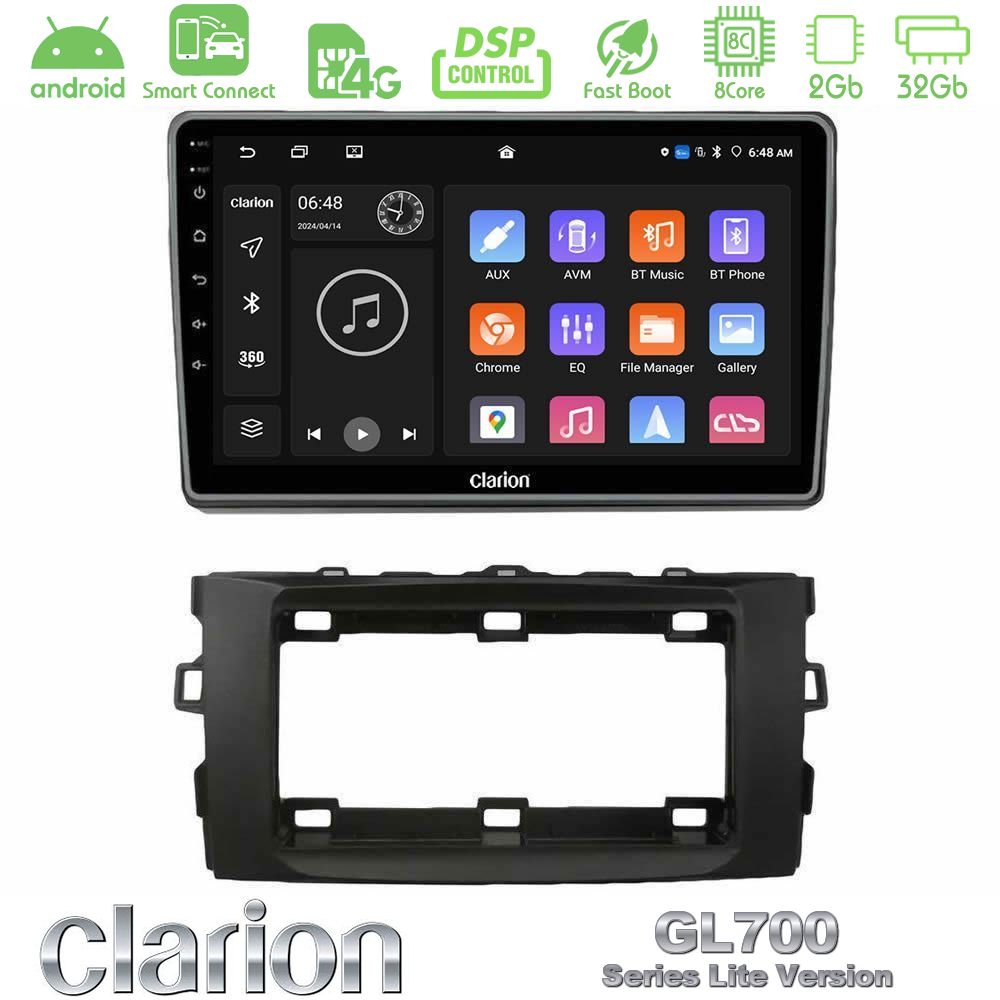 Clarion GL700 Lite Series 8Core Android ClarionOS 2+32GB Toyota Auris 2013-2016 Navigation Multimedia Tablet 10" Με Carplay & Android Auto