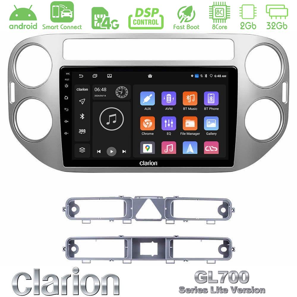 Clarion GL700 Lite Series 8Core Android ClarionOS 2+32GB VW Tiguan Navigation Multimedia Tablet 9" Με Carplay & Android Auto