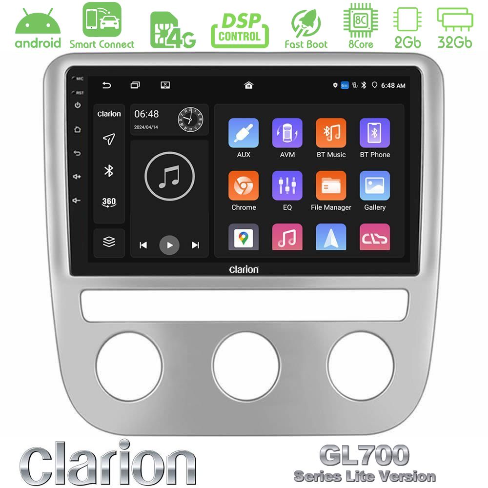 Clarion GL700 Lite Series 8Core Android ClarionOS 2+32GB VW Scirocco / Eos Navigation Multimedia Tablet 9" Με Carplay & Android Auto