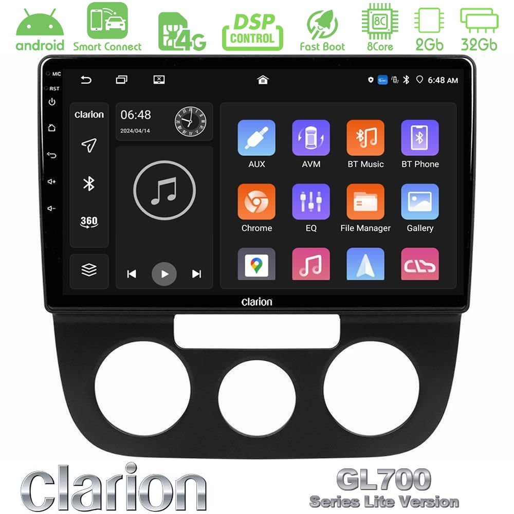 Clarion GL700 Lite Series 8Core Android ClarionOS 2+32GB VW Jetta Navigation Multimedia Tablet 10" Με Carplay & Android Auto