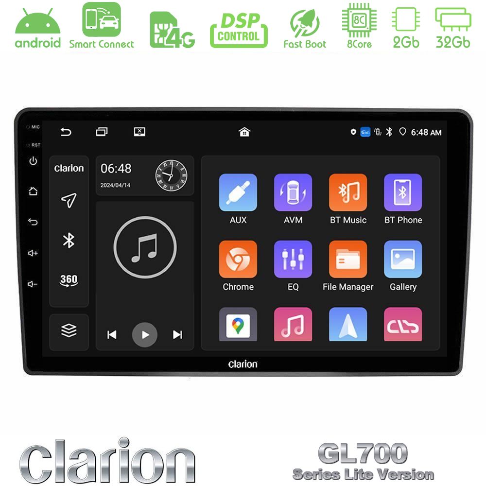 Clarion GL700 Lite Series 8Core Android ClarionOS 2+32GB VW Passat Navigation Multimedia Tablet 9" Με Carplay & Android Auto