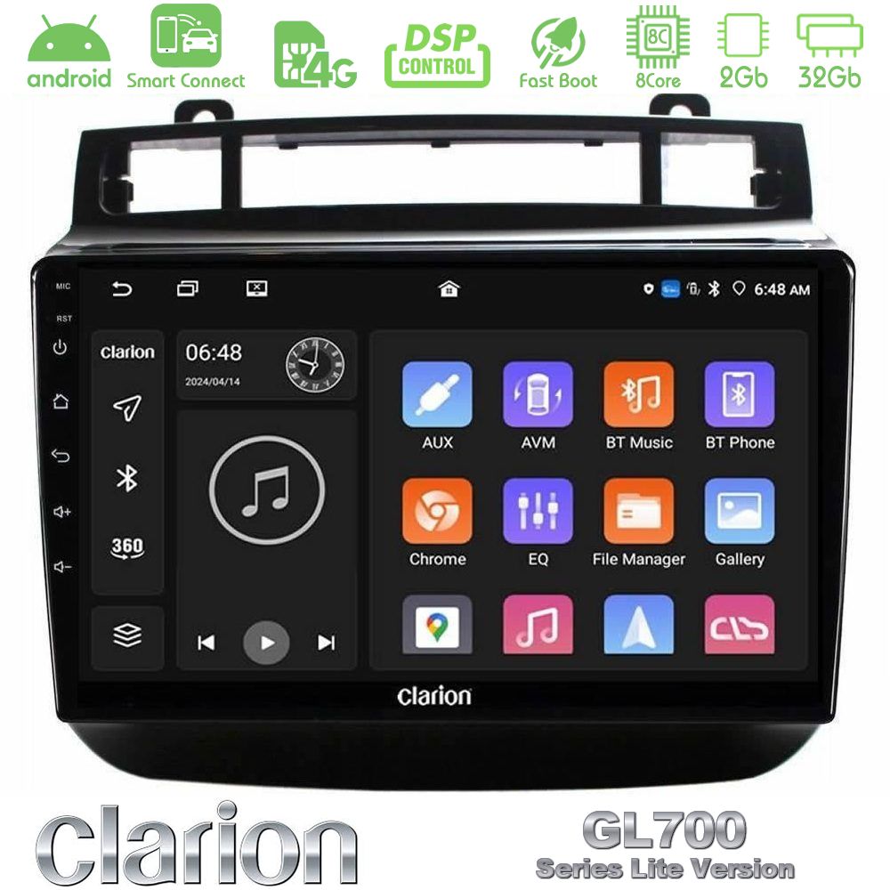 Clarion GL700 Lite Series 8Core Android ClarionOS 2+32GB VW Touareg 2011-2018 Navigation Multimedia Tablet 9" Με Carplay & Android Auto