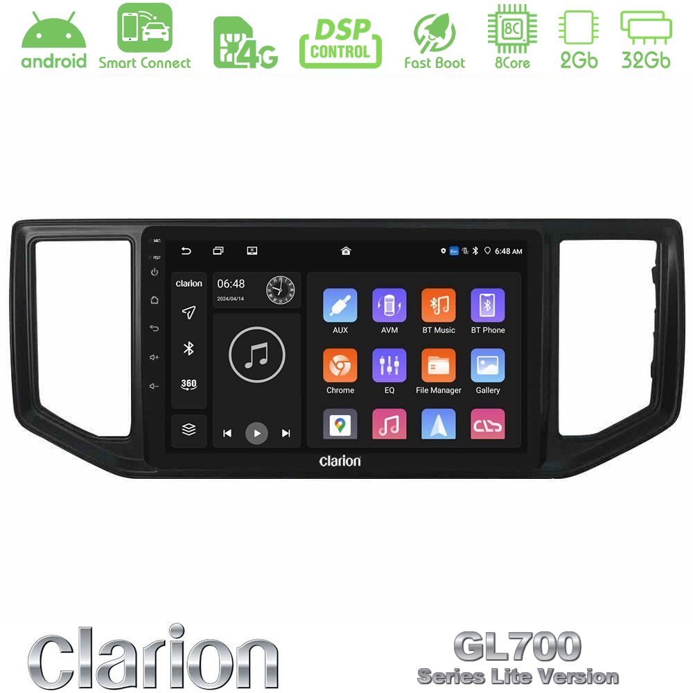 Clarion GL700 Lite Series 8Core Android ClarionOS 2+32GB VW Amarok 2017-2022 Navigation Multimedia Tablet 9" Με Carplay & Android Auto