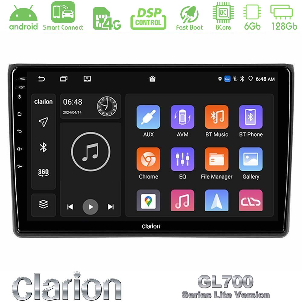 Clarion GL700 Lite Series 8Core Android ClarionOS 6+128GB Audi A4 B7 Navigation Multimedia Tablet 9" Με Carplay & Android Auto
