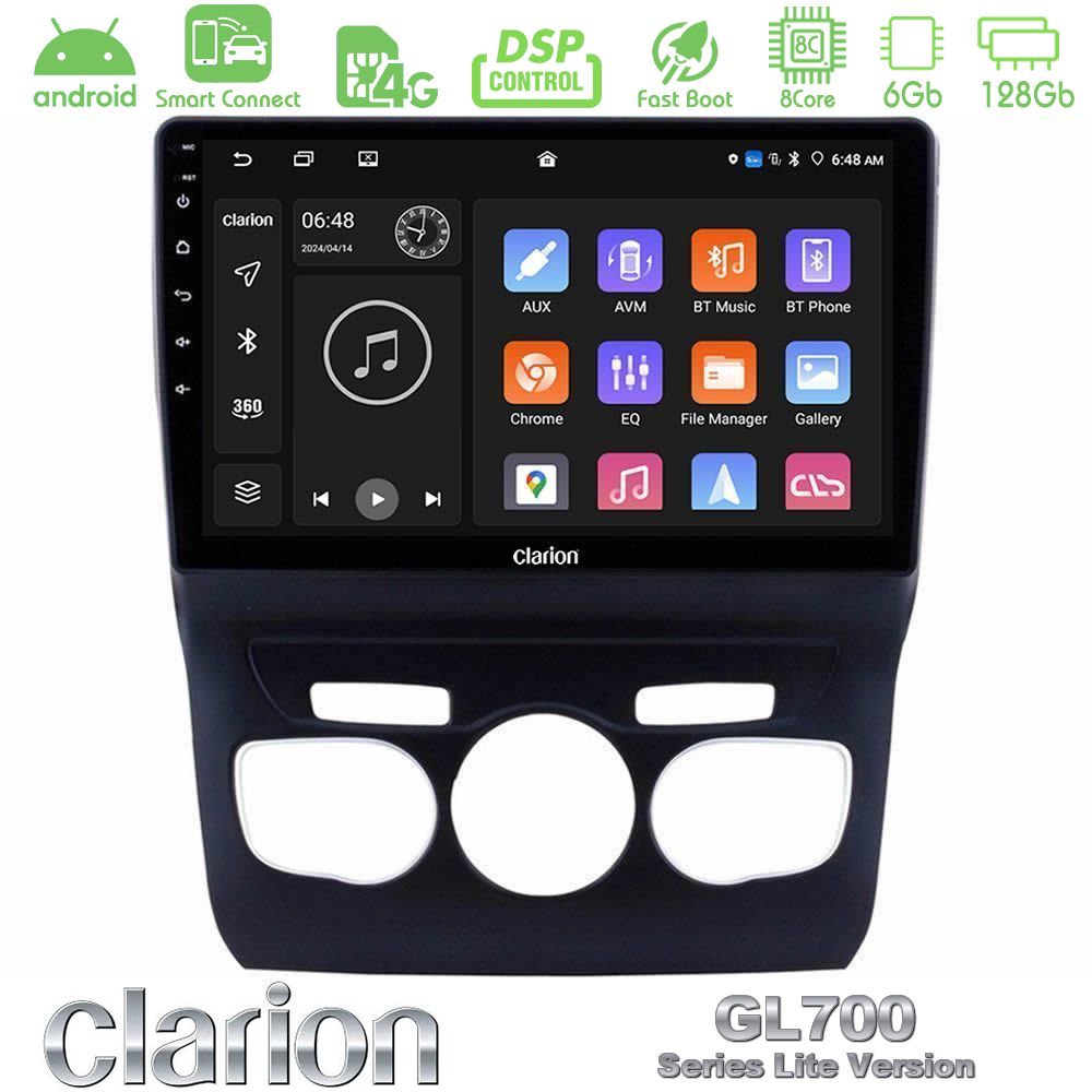 Clarion GL700 Lite Series 8Core Android ClarionOS 6+128GB Citroen C4L Navigation Multimedia Tablet 10" Με Carplay & Android Auto