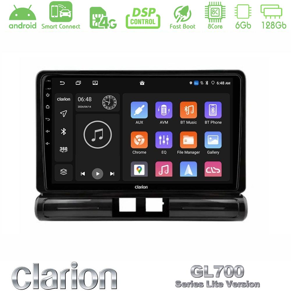 Clarion GL700 Lite Series 8Core Android ClarionOS 6+128GB Citroen C3 2016-> Navigation Multimedia Tablet 9" Με Carplay & Android Auto