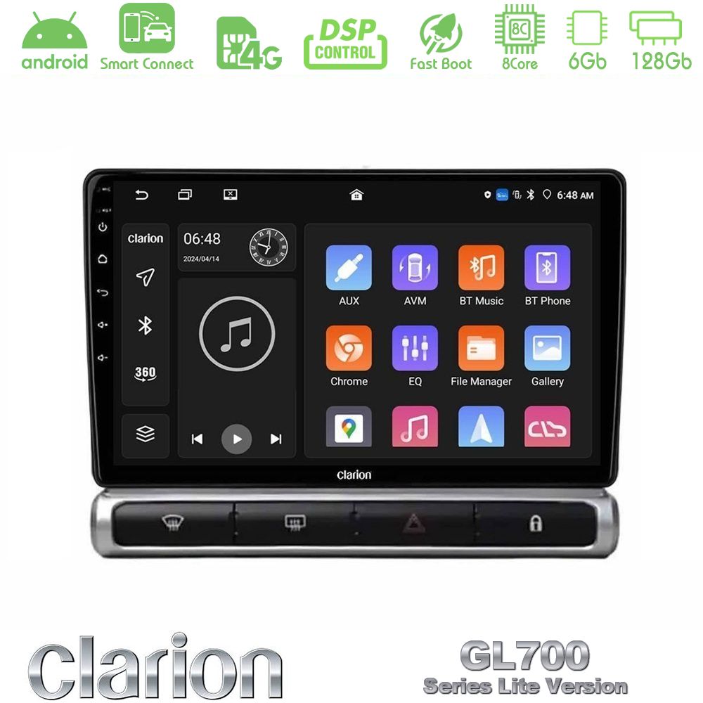 Clarion GL700 Lite Series 8Core Android ClarionOS 6+128GB Citroen C3 2016-> Navigation Multimedia Tablet 9" Με Carplay & Android Auto
