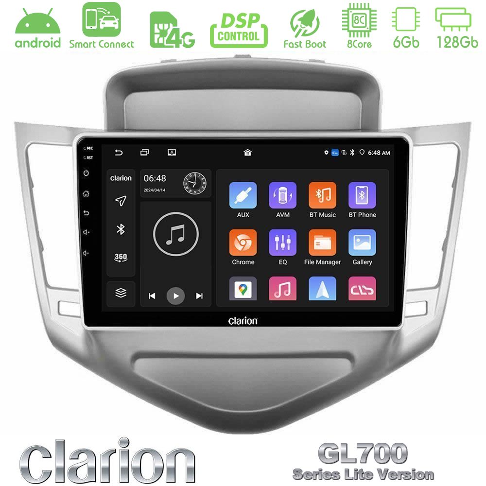 Clarion GL700 Lite Series 8Core Android ClarionOS 6+128GB Chevrolet Cruze 2009-2012 Navigation Multimedia Tablet 9" Με Carplay & Android Auto