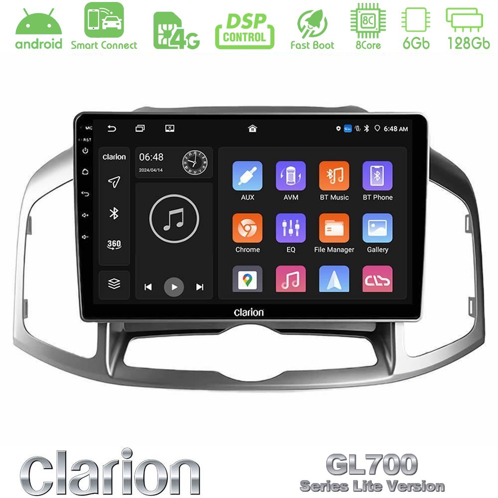 Clarion GL700 Lite Series 8Core Android ClarionOS 6+128GB Chevrolet Captiva 2012-2016 Navigation Multimedia Tablet 10" Με Carplay & Android Auto