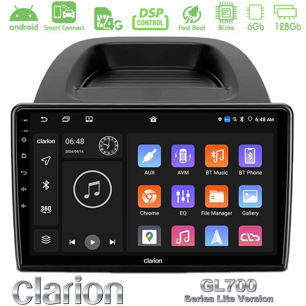 Clarion GL700 Lite Series 8Core Android ClarionOS 6+128GB Ford Ecosport 2018-2020 Navigation Multimedia Tablet 10" Με Carplay & Android Auto