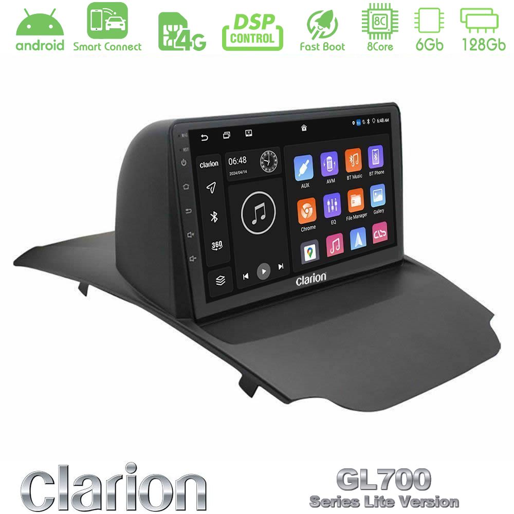 Clarion GL700 Lite Series 8Core Android ClarionOS 6+128GB Ford Ecosport 2014-2017 Navigation Multimedia Tablet 9" Με Carplay & Android Auto