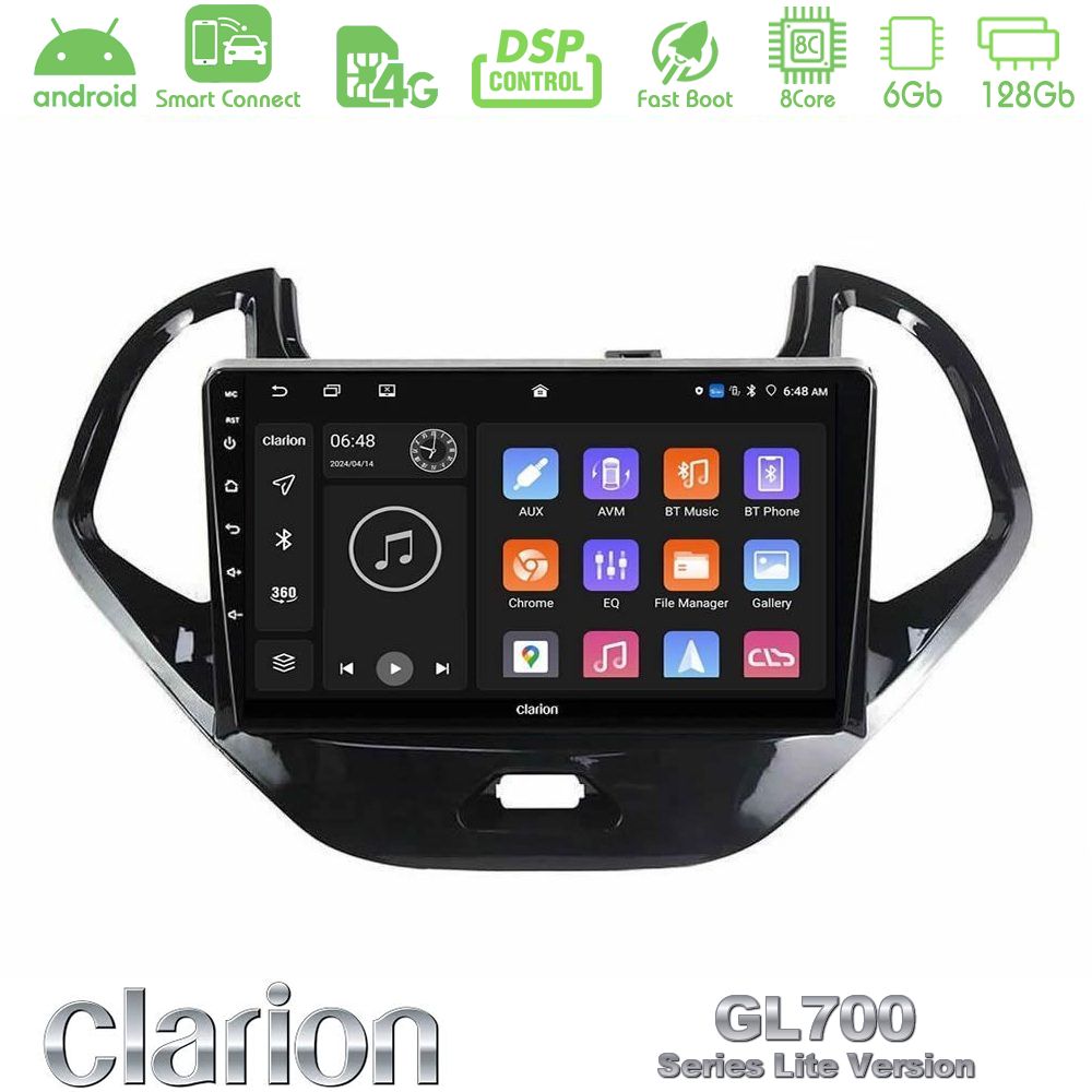 Clarion GL700 Lite Series 8Core Android ClarionOS 6+128GB Ford Ka 2016-2020 Navigation Multimedia Tablet 9" Με Carplay & Android Auto
