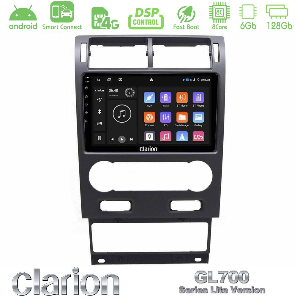 Clarion GL700 Lite Series 8Core Android ClarionOS 6+128GB Ford Mondeo 2004-2007 Navigation Multimedia Tablet 9" Με Carplay & Android Auto