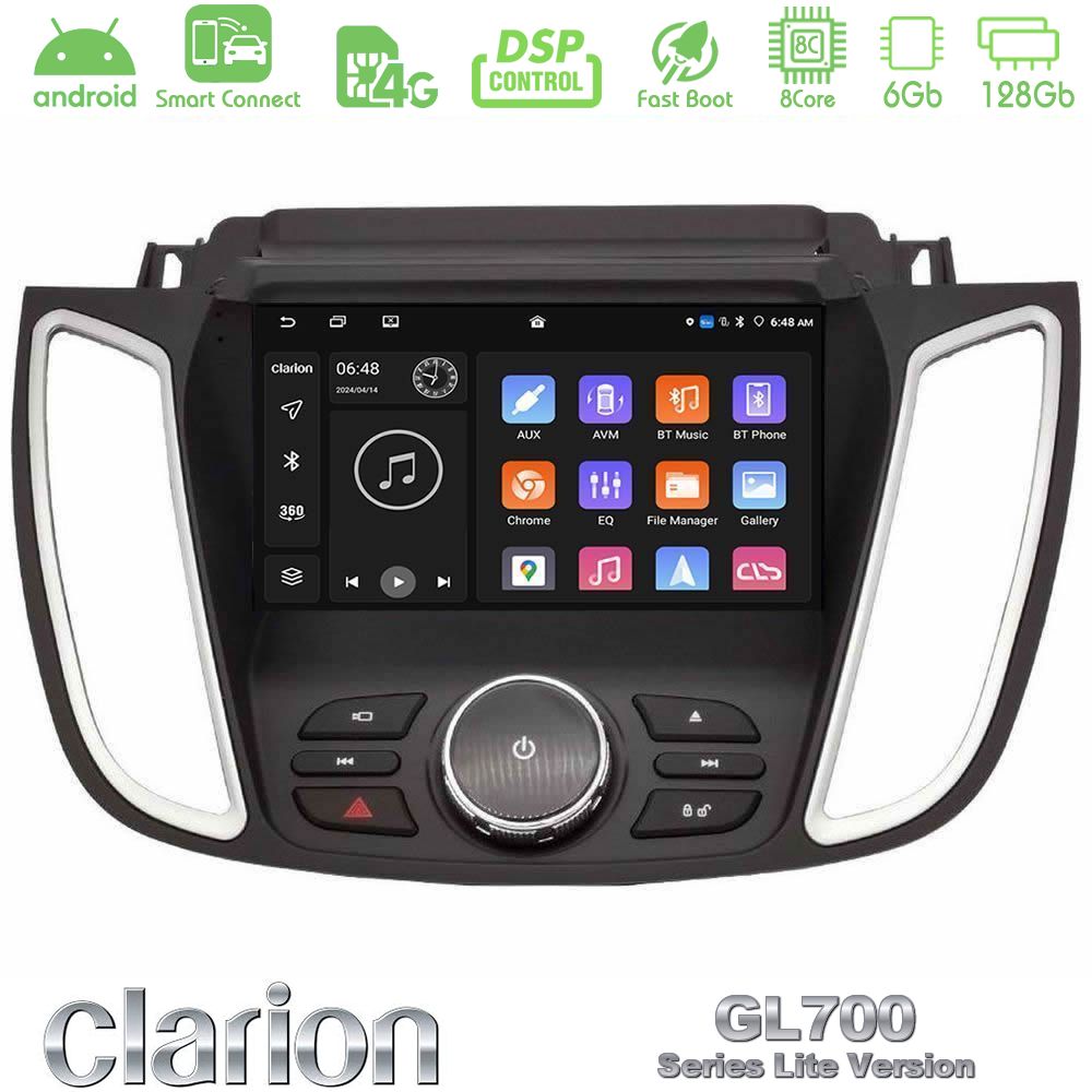 Clarion GL700 Lite Series 8Core Android ClarionOS 6+128GB Ford Kuga/C-Max 2013-2019 Navigation Multimedia Tablet 9" Με Carplay & Android Auto