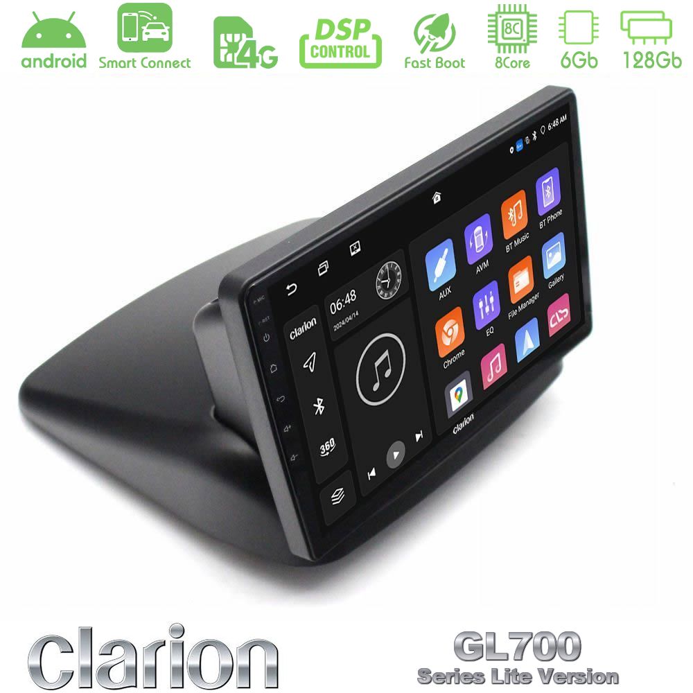 Clarion GL700 Lite Series 8Core Android ClarionOS 6+128GB Fiat Doblo 2002-2009 Navigation Multimedia Tablet 10" Με Carplay & Android Auto