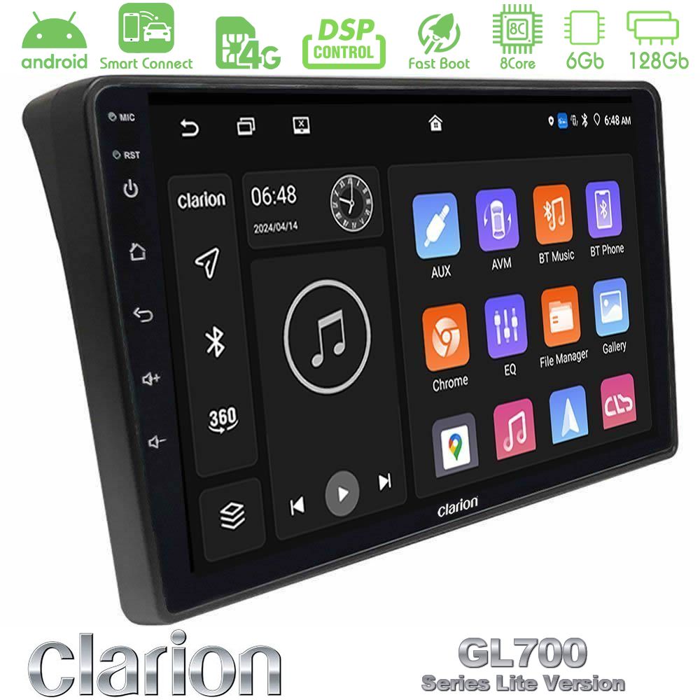 Clarion GL700 Lite Series 8Core Android ClarionOS 6+128GB Fiat Ducato/Citroen Jumper/Peugeot Boxer Navigation Multimedia Tablet 9" Με Carplay & Android Auto