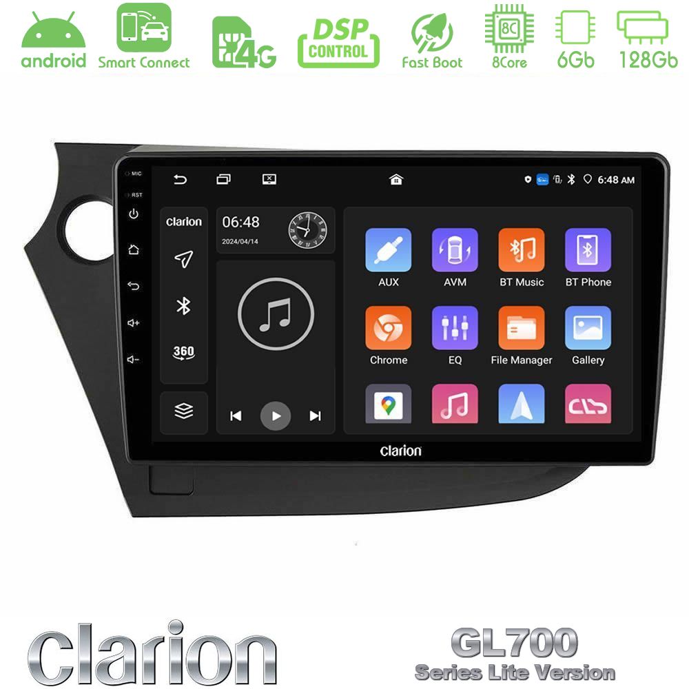 Clarion GL700 Lite Series 8Core Android ClarionOS 6+128GB Honda Insight 2009-2015 Navigation Multimedia Tablet 9" Με Carplay & Android Auto
