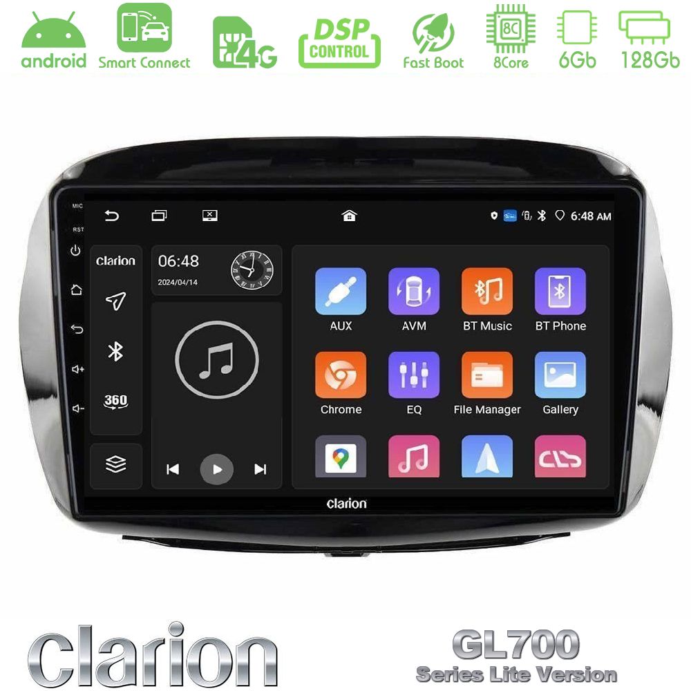 Clarion GL700 Lite Series 8Core Android ClarionOS 6+128GB Honda FR-V 2004-2009 Navigation Multimedia Tablet 10" Με Carplay & Android Auto