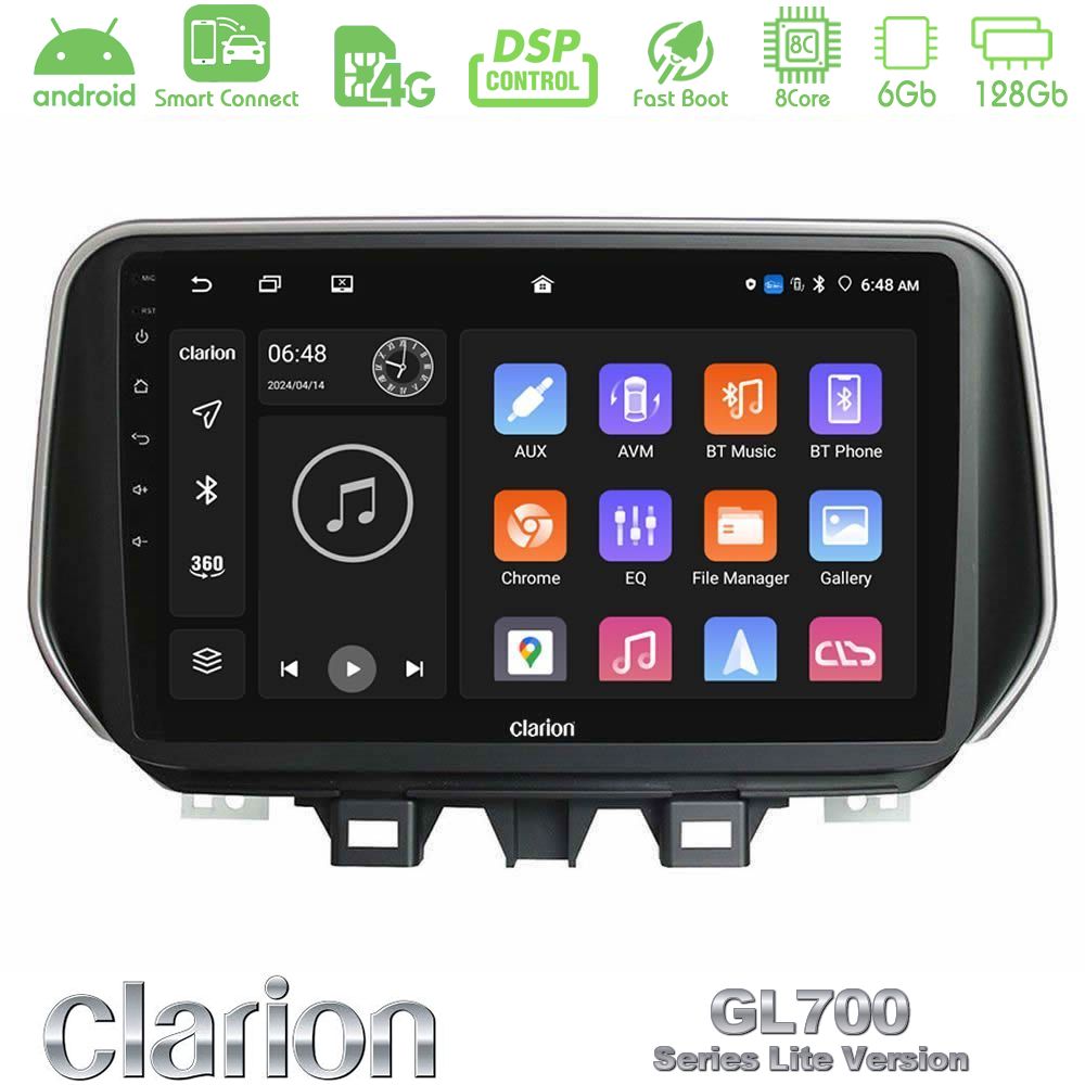 Clarion GL700 Lite Series 8Core Android ClarionOS 6+128GB Hyundai Tucson 2019-> Navigation Multimedia Tablet 9" Με Carplay & Android Auto