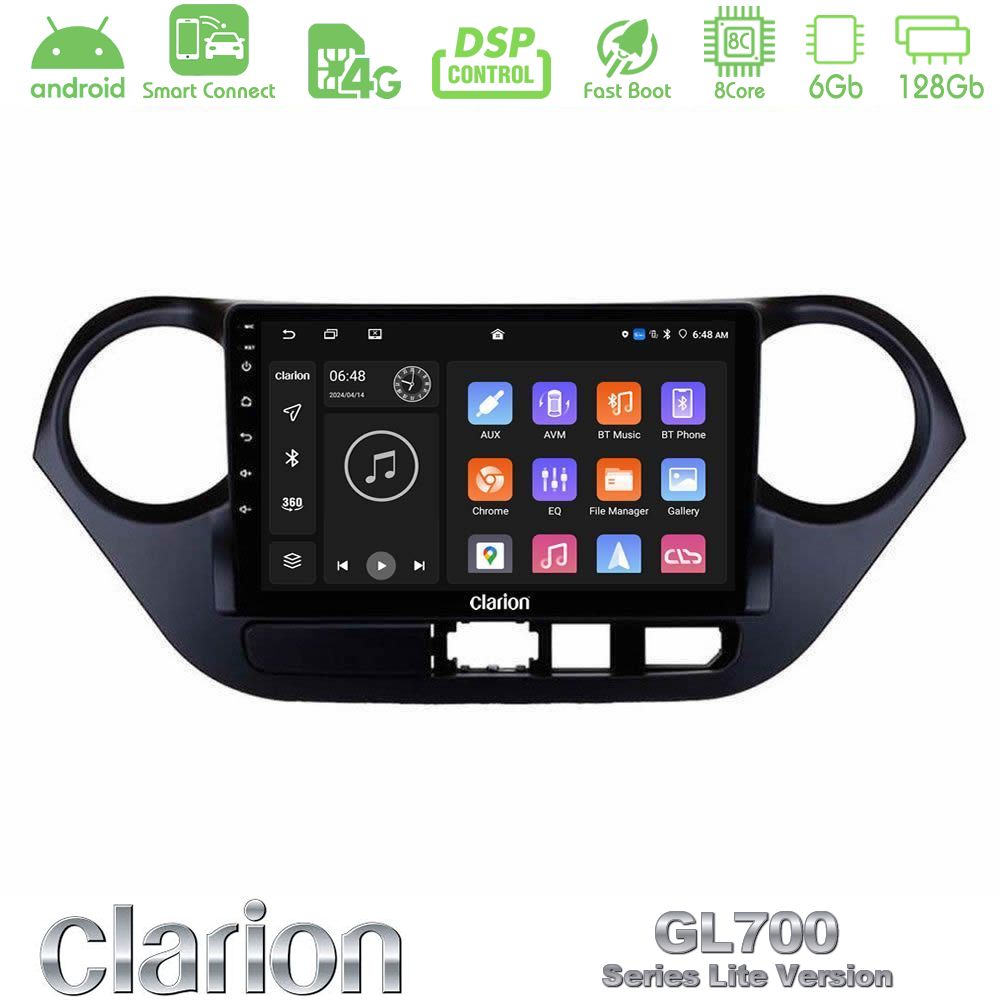 Clarion GL700 Lite Series 8Core Android ClarionOS 6+128GB Hyundai i10 2014-2020 Navigation Multimedia Tablet 9" Με Carplay & Android Auto