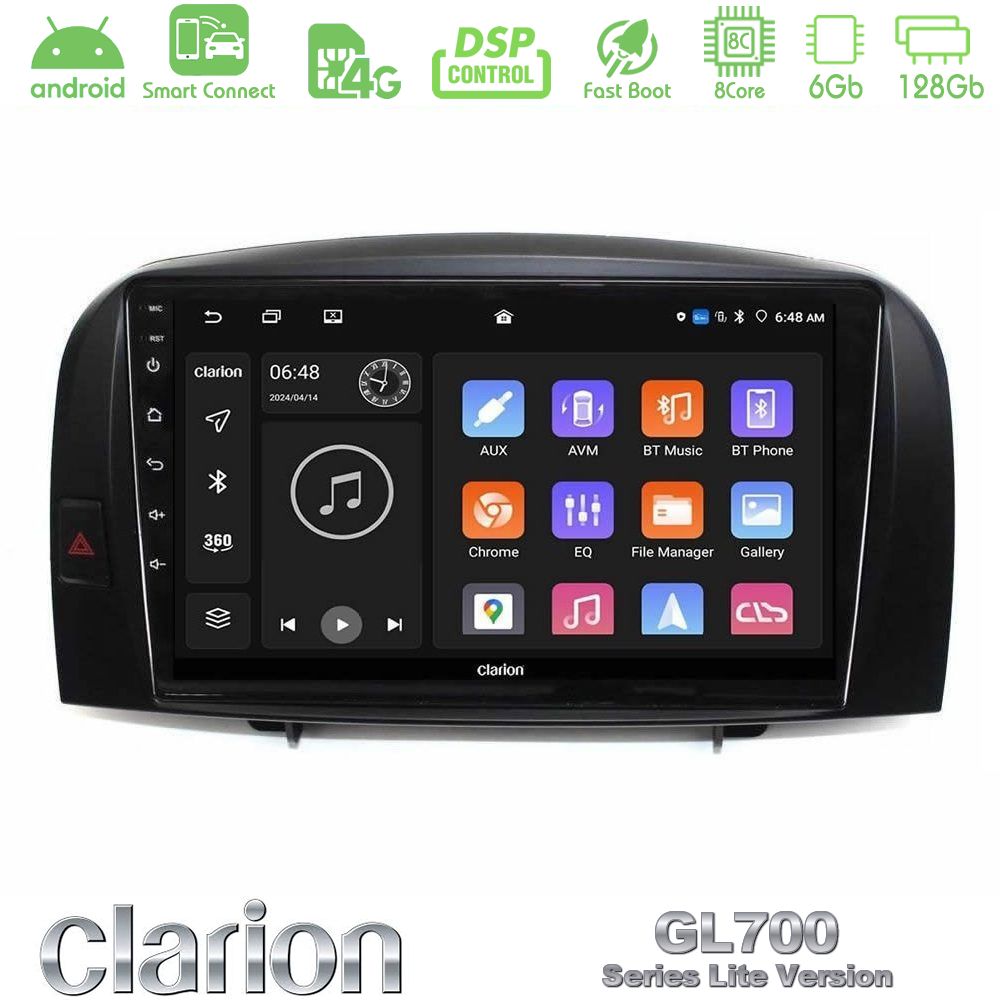 Clarion GL700 Lite Series 8Core Android ClarionOS 6+128GB Hyundai Sonata 2005-2009 Navigation Multimedia Tablet 10" Με Carplay & Android Auto