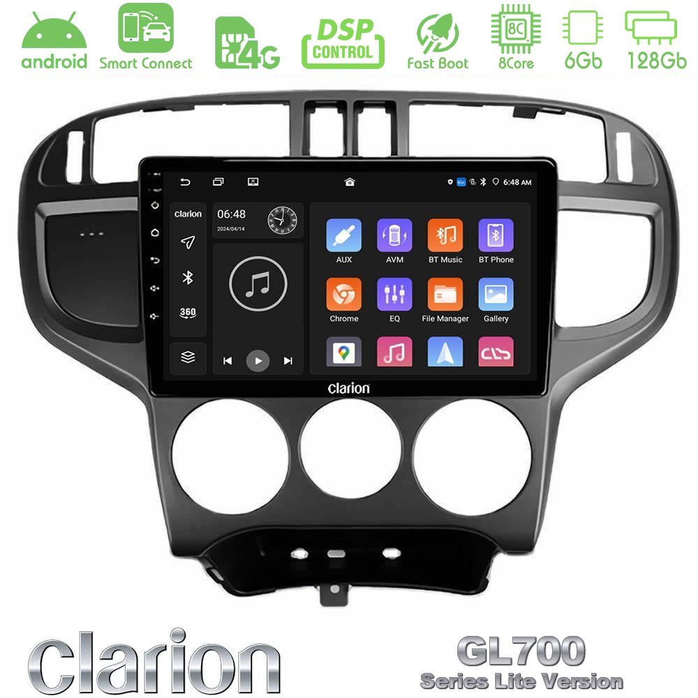 Clarion GL700 Lite Series 8Core Android ClarionOS 6+128GB Hyundai Matrix 2001-2010 Navigation Multimedia Tablet 9" Με Carplay & Android Auto