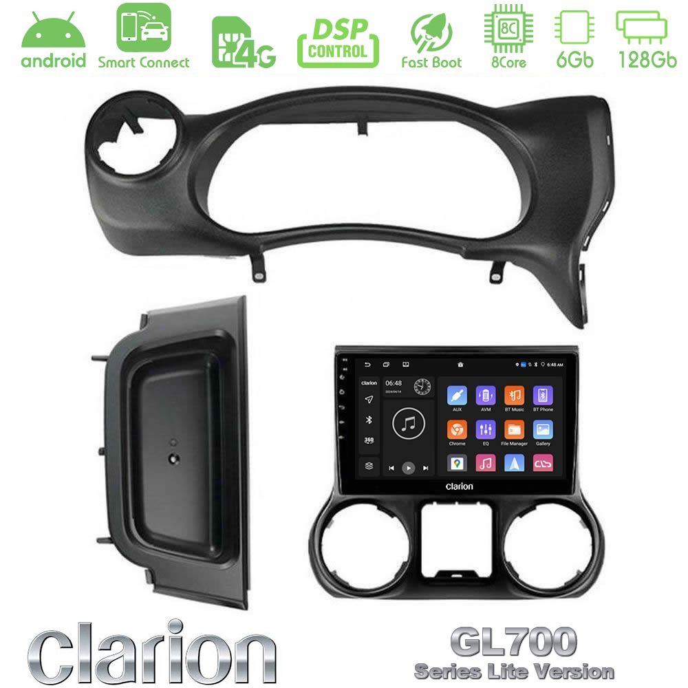 Clarion GL700 Lite Series 8Core Android ClarionOS 6+128GB Jeep Wrangler 2014-2017 Navigation Multimedia Tablet 10" Με Carplay & Android Auto