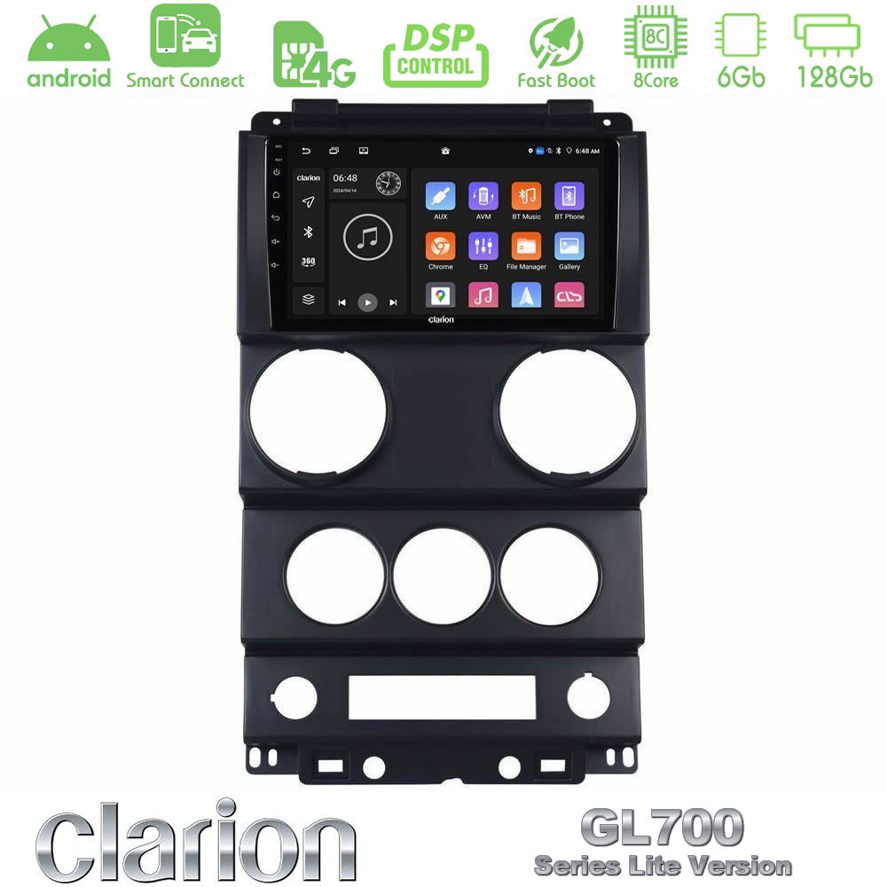 Clarion GL700 Lite Series 8Core Android ClarionOS 6+128GB Jeep Wrangler 2008-2010 Navigation Multimedia Tablet 9" Με Carplay & Android Auto