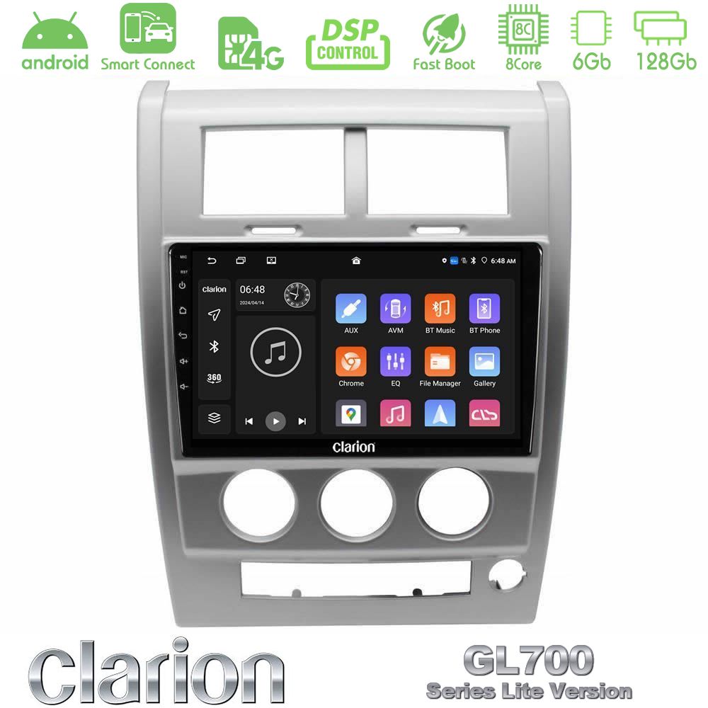 Clarion GL700 Lite Series 8Core Android ClarionOS 6+128GB Jeep Cherokee (KK) 2008-2012 Navigation Multimedia Tablet 10" Με Carplay & Android Auto