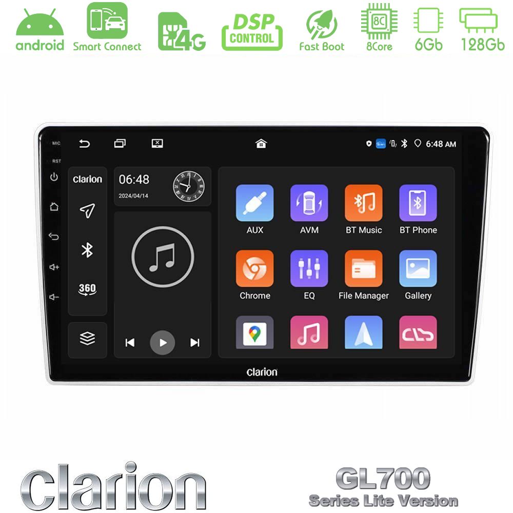 Clarion GL700 Lite Series Kia Sportage 2005-2008 8Core Android ClarionOS 6+128GB Navigation Multimedia Tablet 9" Με Carplay & Android Auto Με Carplay & Android Auto