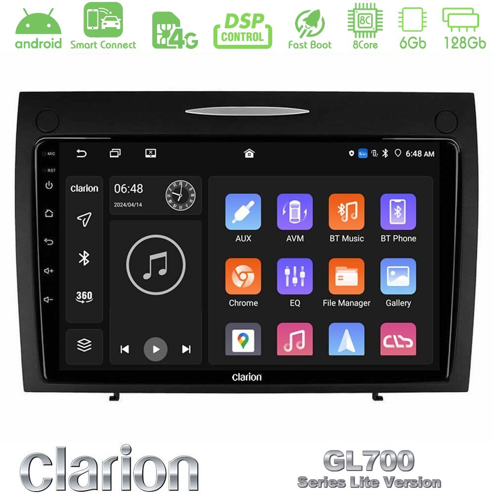 Clarion GL700 Lite Series 8Core Android ClarionOS 6+128GB Mercedes SLK Class Navigation Multimedia Tablet 9" Με Carplay & Android Auto