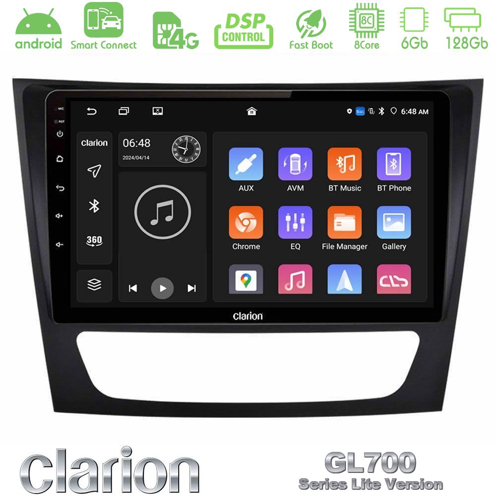 Clarion GL700 Lite Series 8Core Android ClarionOS 6+128GB Mercedes E Class / CLS Class Navigation Multimedia Tablet 9" Με Carplay & Android Auto