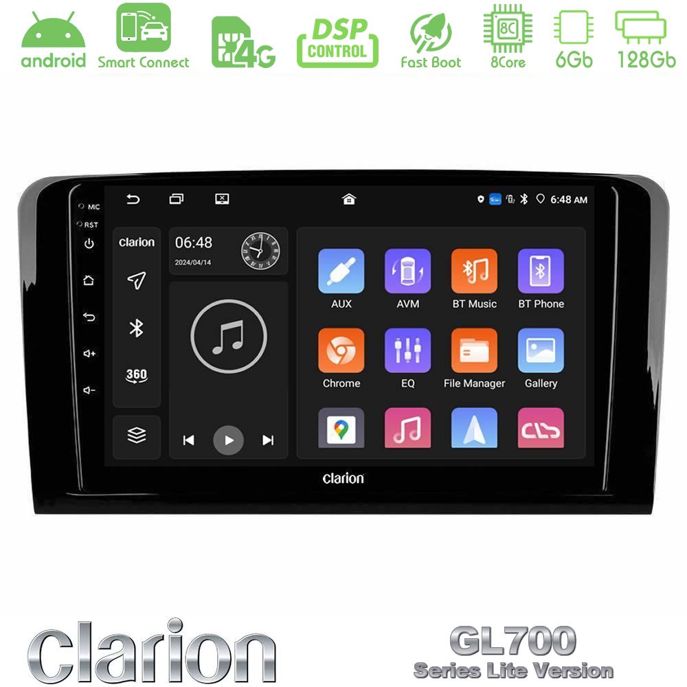 Clarion GL700 Lite Series 8Core Android ClarionOS 6+128GB Mercedes ML/GL Class Navigation Multimedia Tablet 9" Με Carplay & Android Auto
