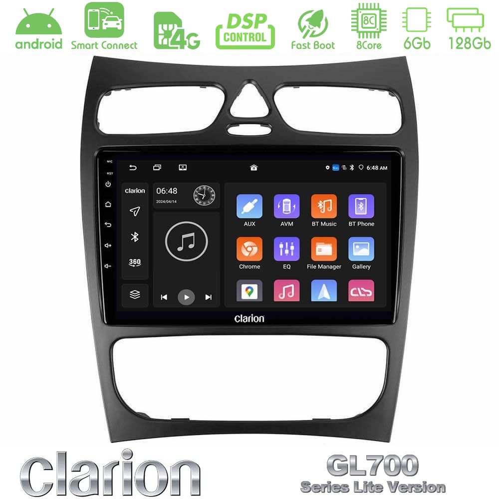 Clarion GL700 Lite Series 8Core Android ClarionOS 6+128GB Mercedes CLK Class W209 2000-2004 Navigation Multimedia Tablet 9" Με Carplay & Android Auto