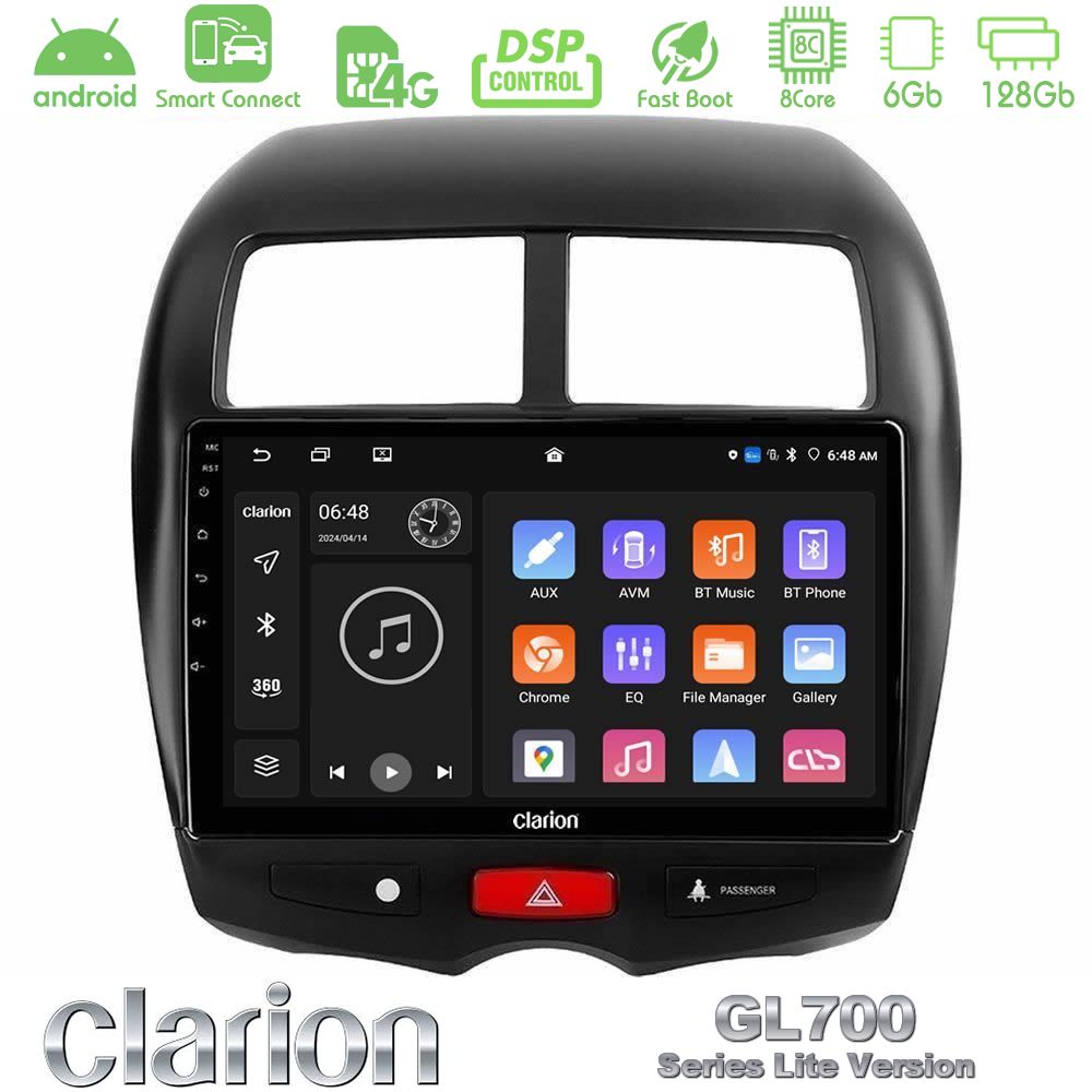 Clarion GL700 Lite Series 8Core Android ClarionOS 6+128GB Mitsubishi ASX Navigation Multimedia Tablet 10" Με Carplay & Android Auto