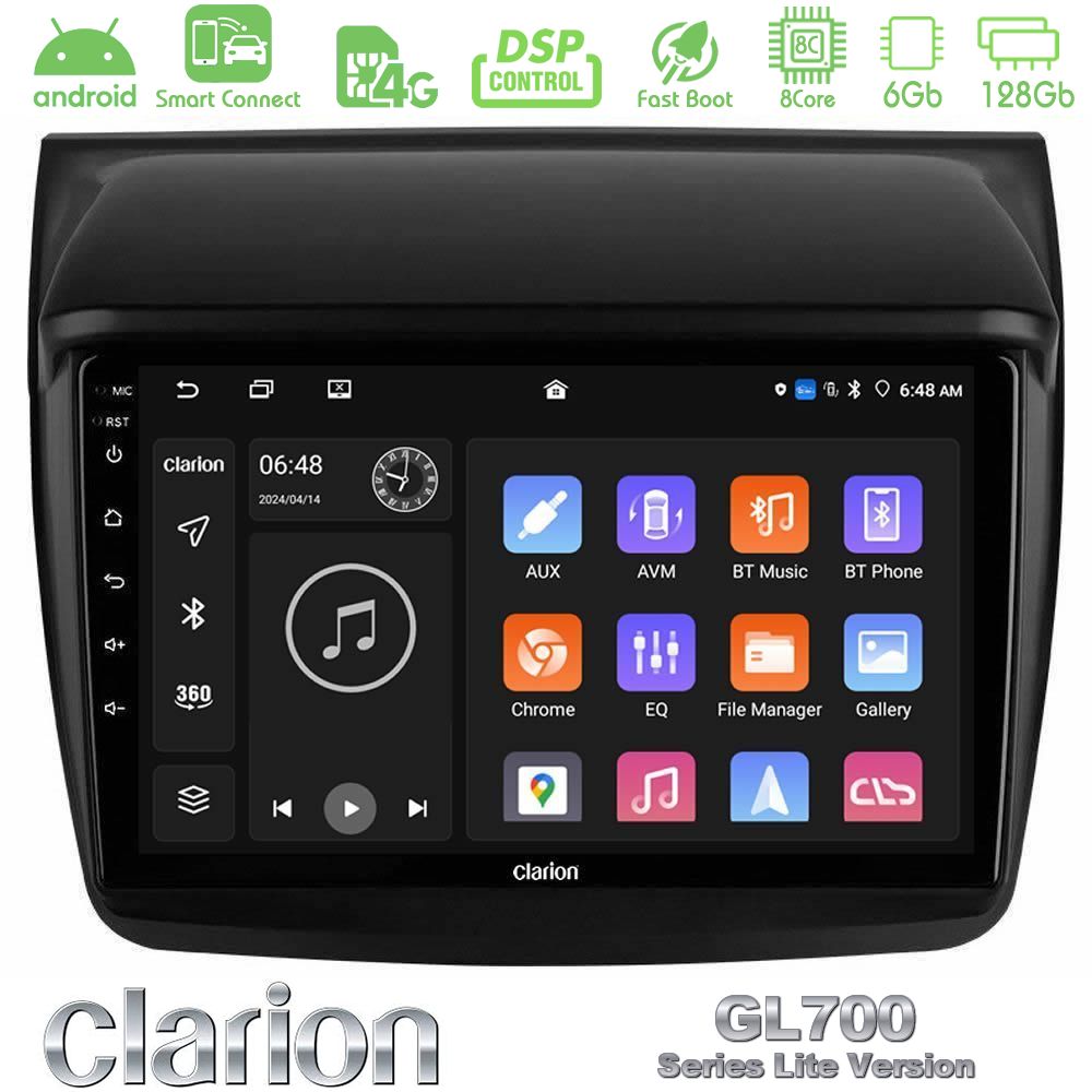 Clarion GL700 Lite Series 8Core Android ClarionOS 6+128GB Mitsubishi L200 Navigation Multimedia Tablet 9" Με Carplay & Android Auto