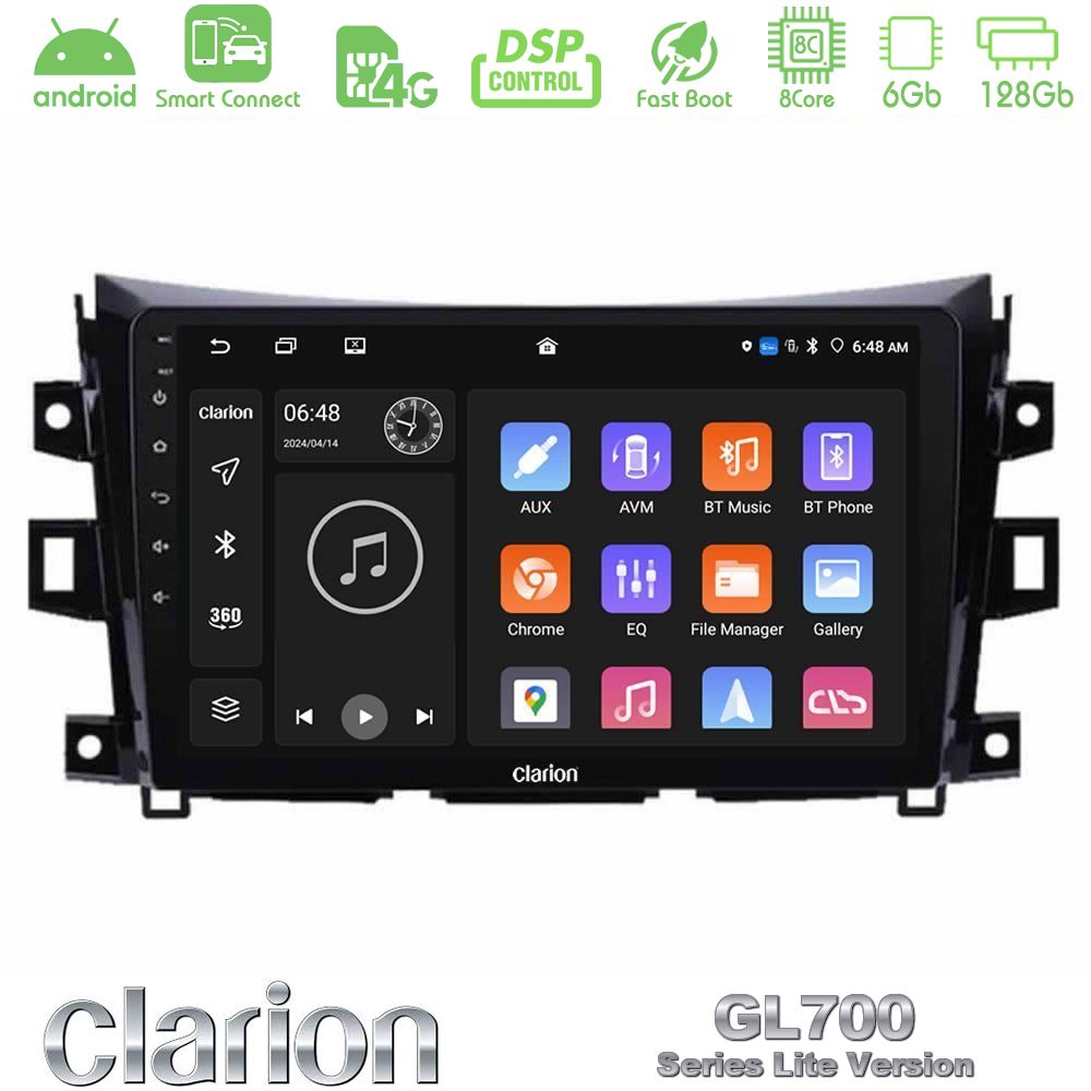 Clarion GL700 Lite Series 8Core Android ClarionOS 6+128GB Nissan Navara NP300 Navigation Multimedia Tablet 9" Με Carplay & Android Auto