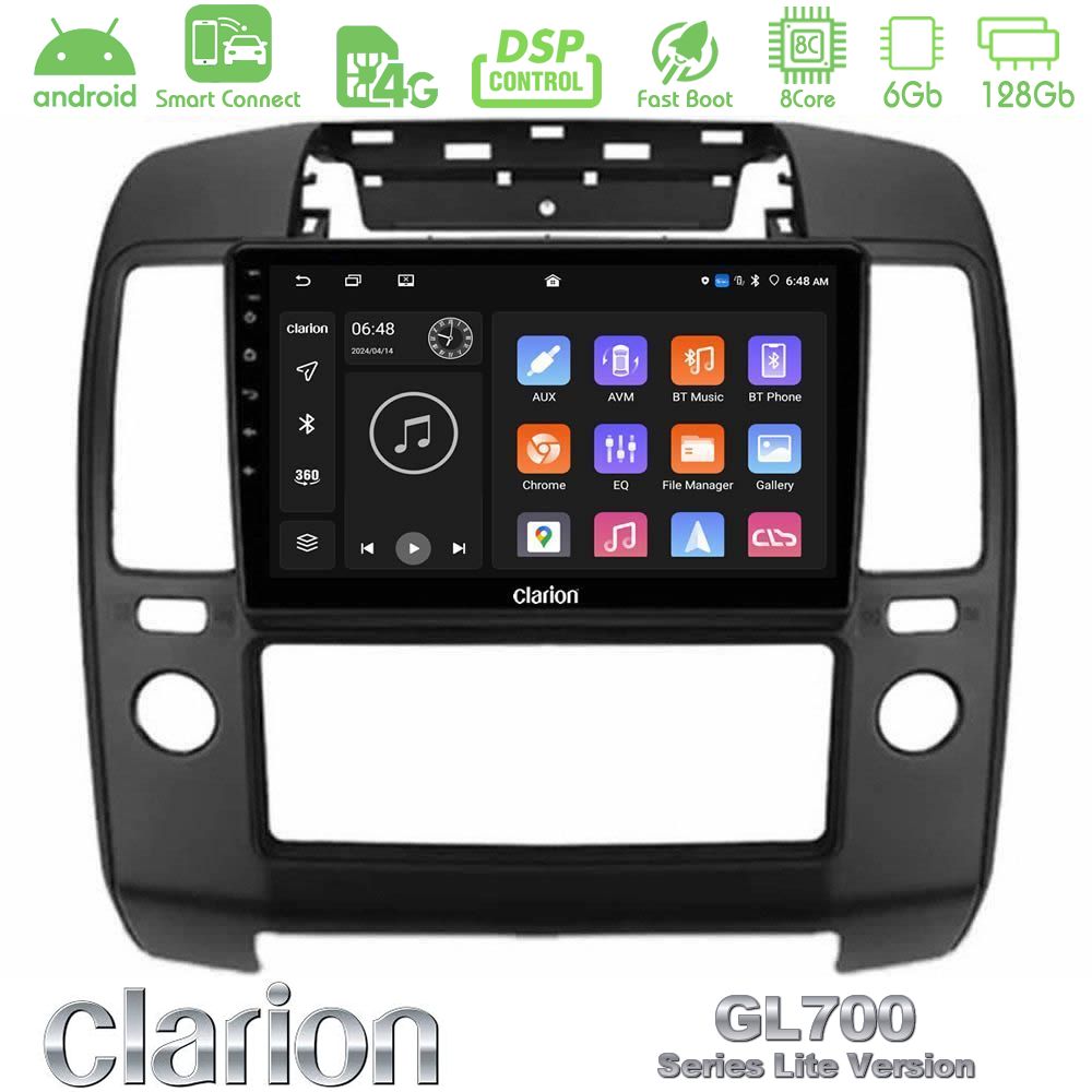 Clarion GL700 Lite Series 8Core Android ClarionOS 6+128GB Nissan Navara Navigation Multimedia Tablet 9" Με Carplay & Android Auto