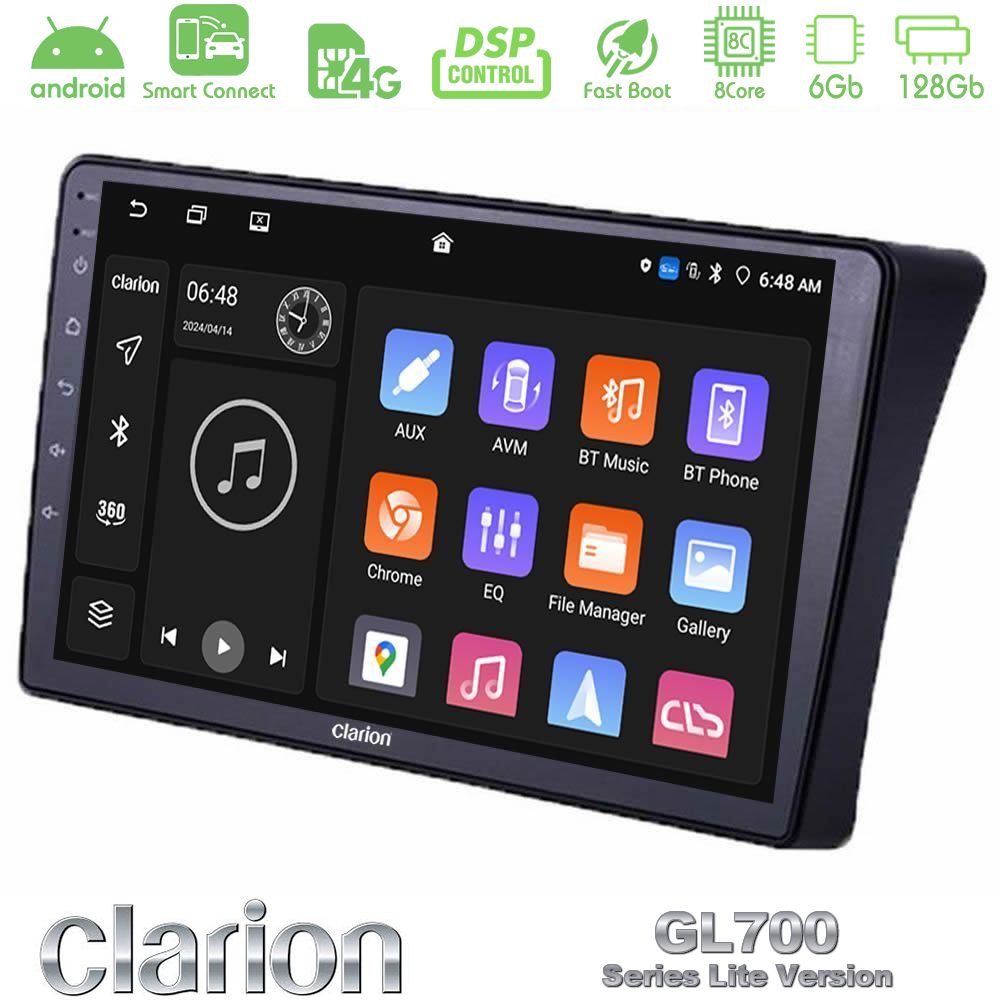 Clarion GL700 Lite Series 8Core Android ClarionOS 6+128GB Nissan Navara D40 Navigation Multimedia Tablet 9" Με Carplay & Android Auto