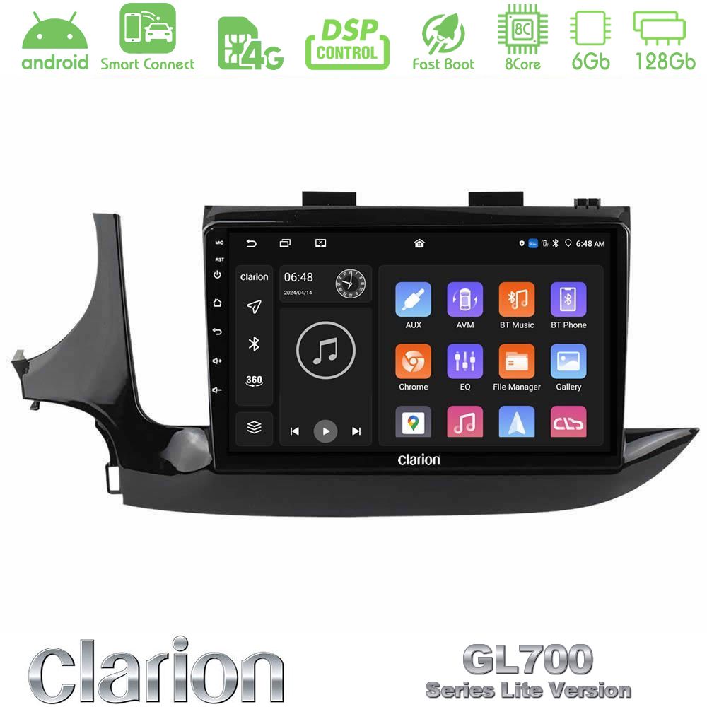 Clarion GL700 Lite Series 8Core Android ClarionOS 6+128GB Opel Mokka 2016-2020 Navigation Multimedia Tablet 9" Με Carplay & Android Auto