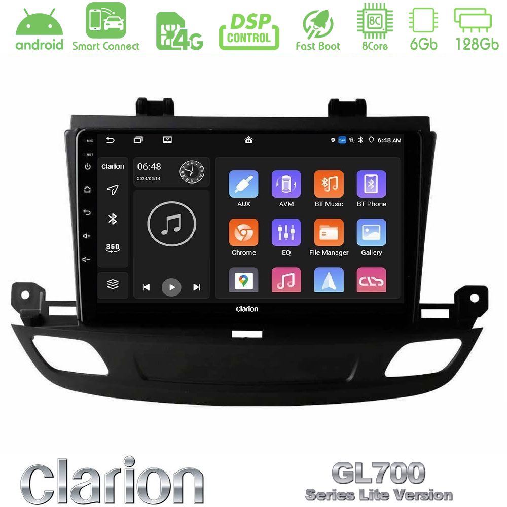 Clarion GL700 Lite Series 8Core Android ClarionOS 6+128GB Opel Insignia 2 2017-2020 Navigation Multimedia Tablet 9" Με Carplay & Android Auto