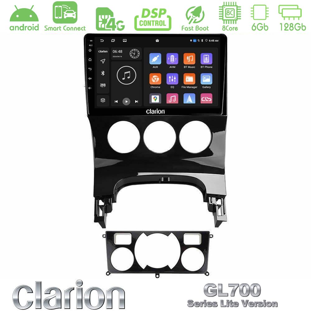 Clarion GL700 Lite Series 8Core Android ClarionOS 6+128GB Peugeot 3008 AUTO A/C Navigation Multimedia Tablet 9" Με Carplay & Android Auto