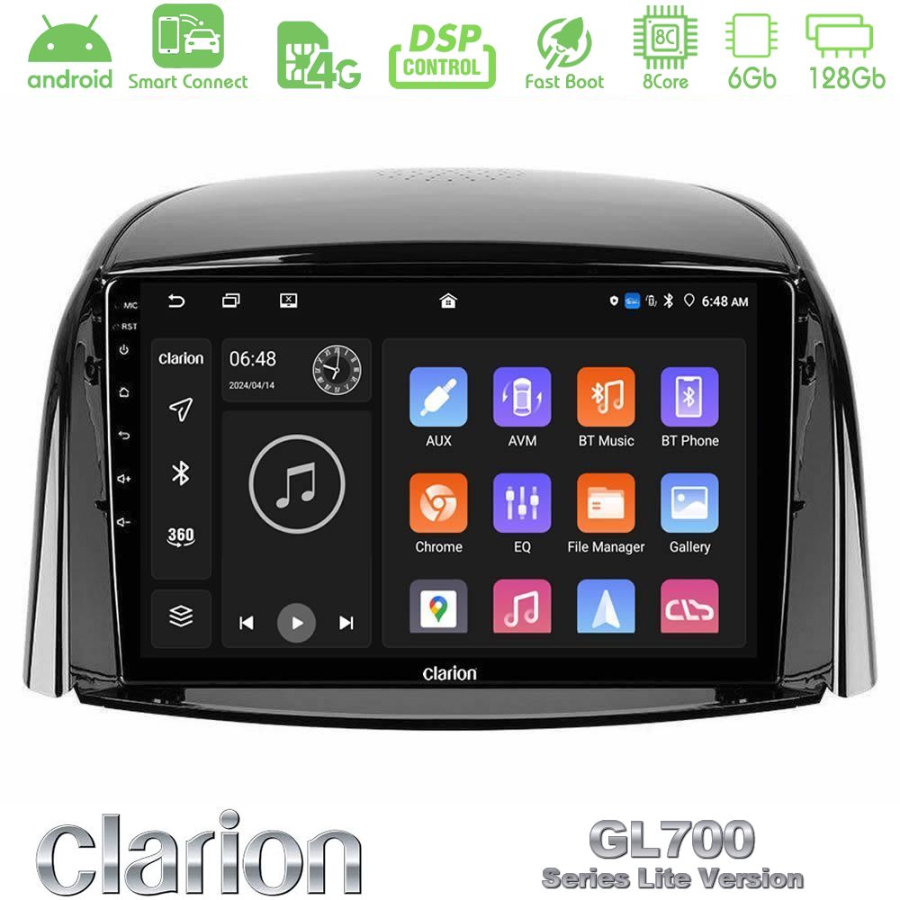 Clarion GL700 Lite Series 8Core Android ClarionOS 6+128GB Renault Koleos 2007-2015 Navigation Multimedia Tablet 9" Με Carplay & Android Auto