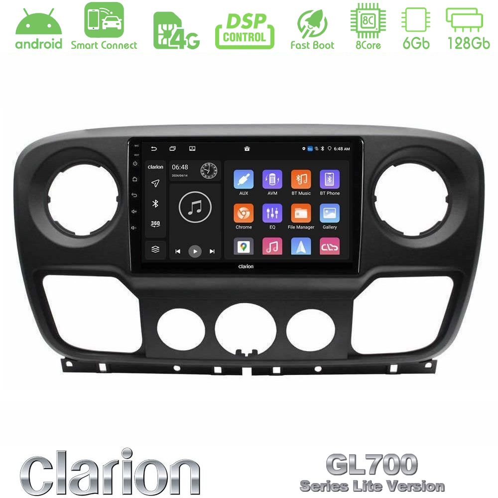 Clarion GL700 Lite Series 8Core Android ClarionOS 6+128GB Renault/Nissan/Opel Navigation Multimedia Tablet 10" Με Carplay & Android Auto